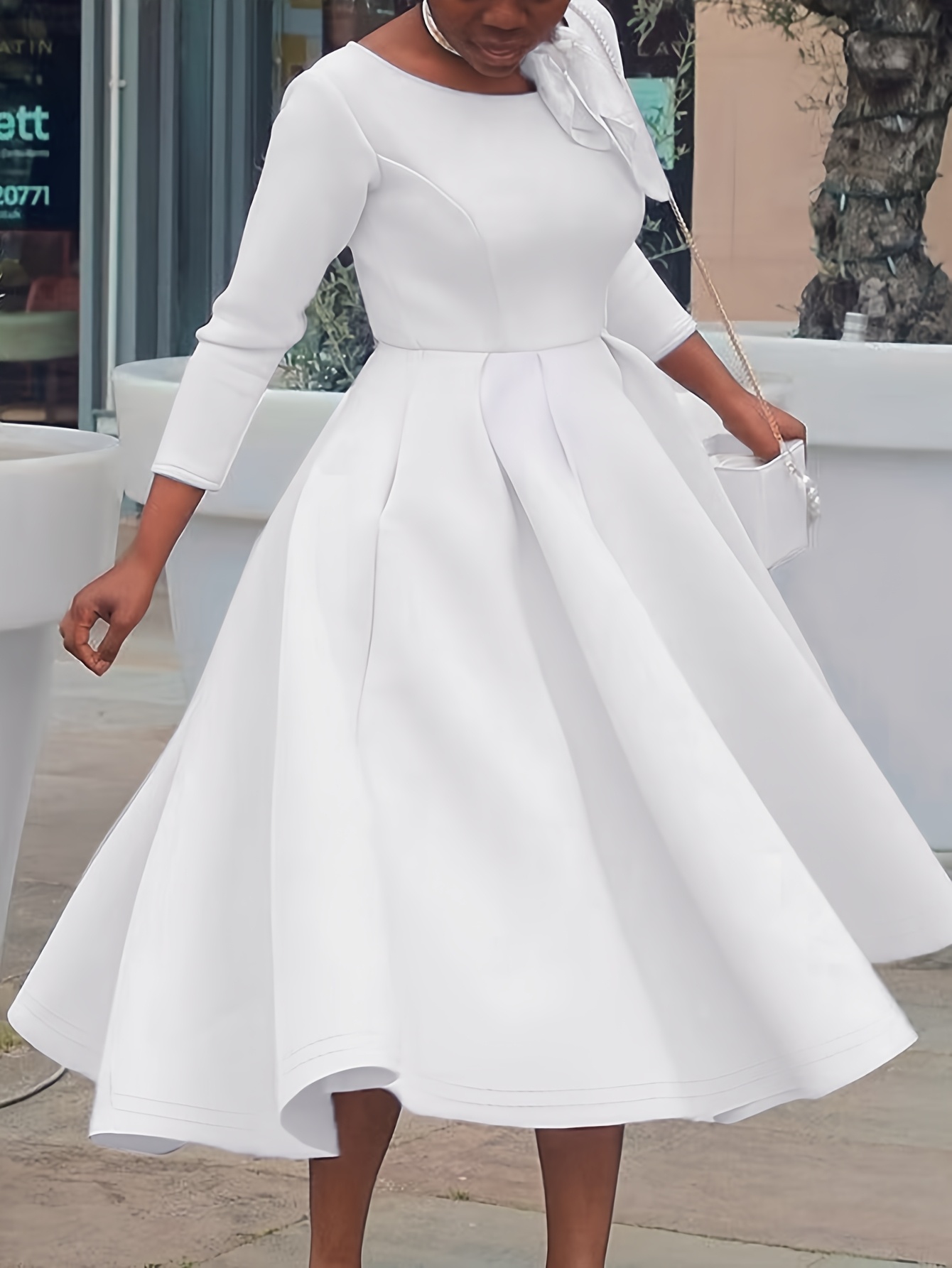 Plus Size Dress All White Party Lace Dress White Party Attire Plus