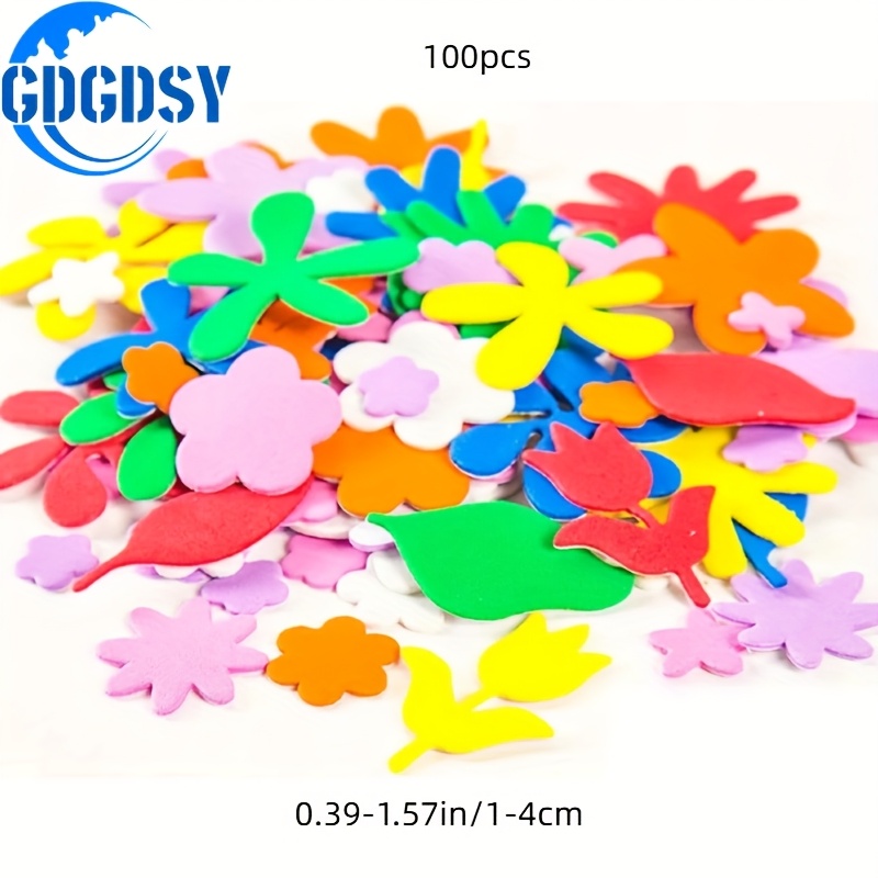 100pcs Foam Flower Stickers For Crafts Self Adhesive Floral Stickers Small Spring Stickers Card Making Stickers Colorful Scrapbooking Stickers Stickers