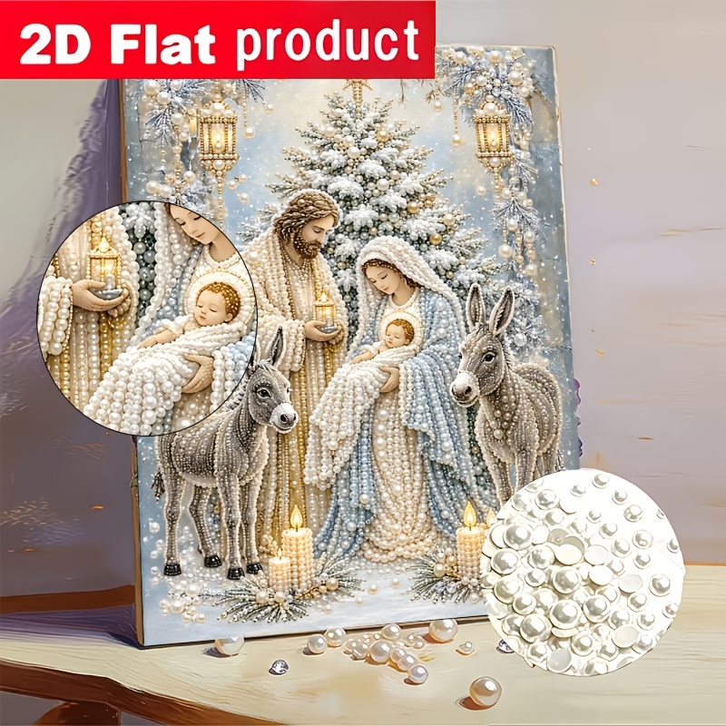 TEMU Kit de peinture diamant perle colorée Automne Hiver, Peinture diamant de Noël perle, Convient aux débutants, pour la décoration murale de ou du