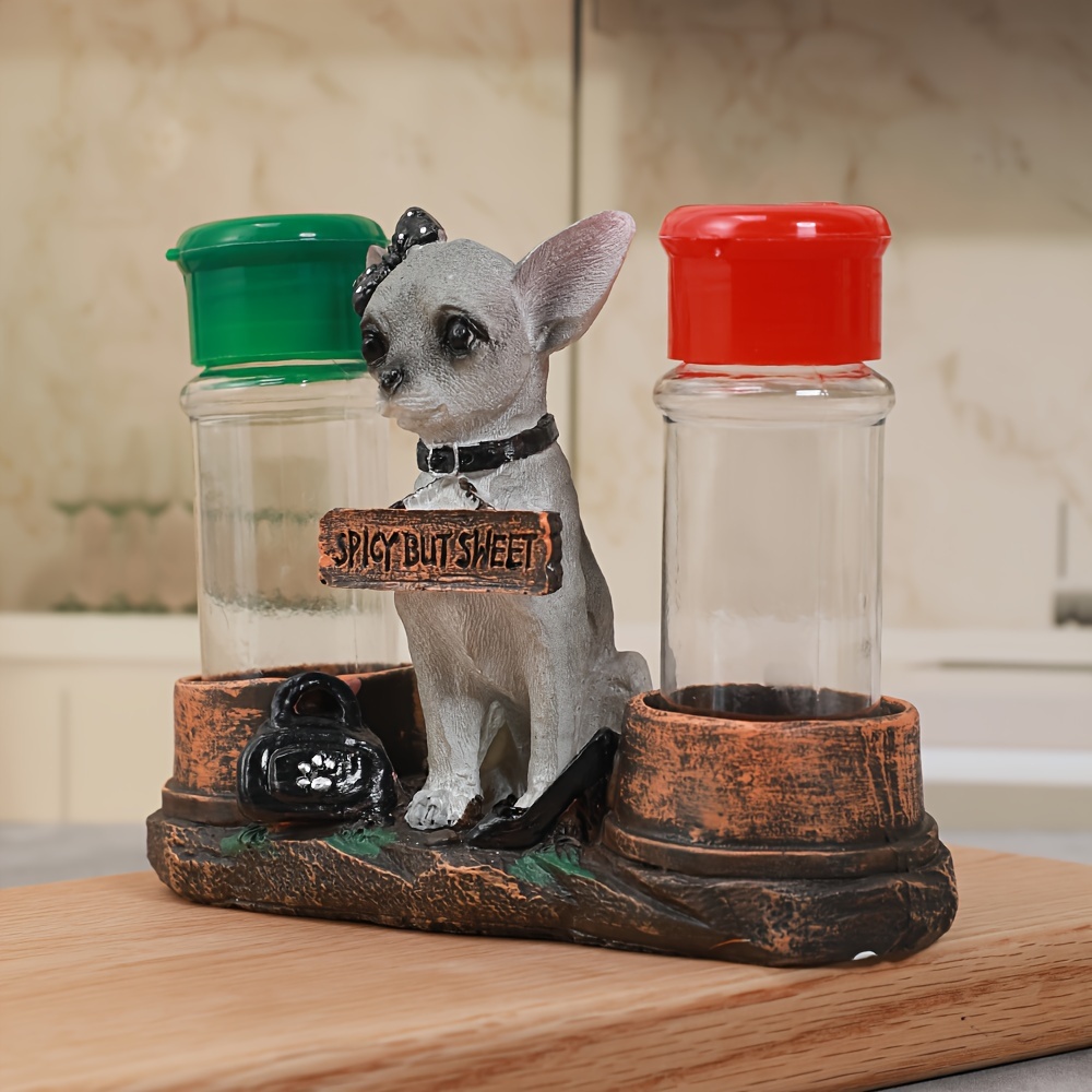 1pc cartoon chihuahua salt pepper shakers set resin dog Temu