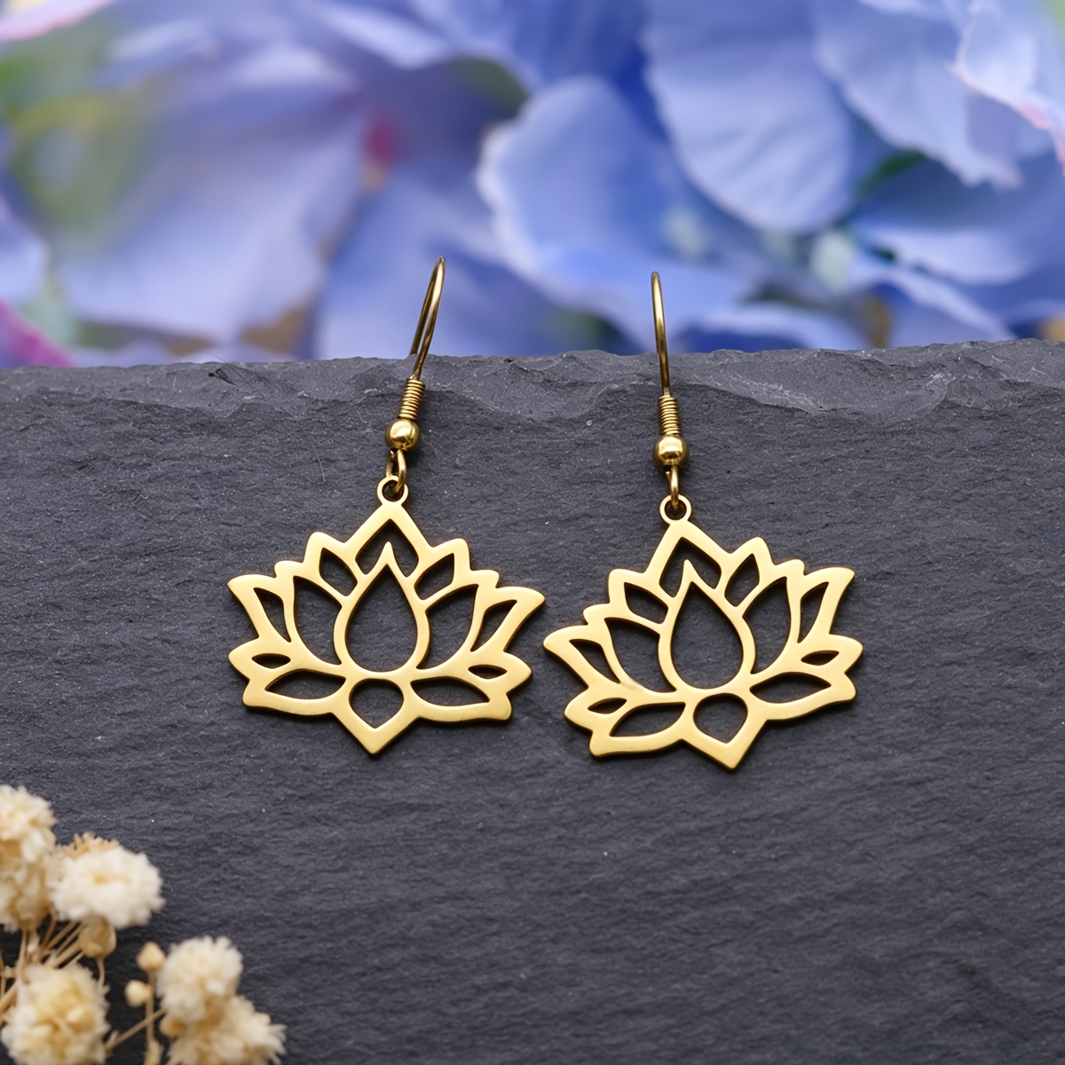 TEMU Pendientes colgantes de de de acero inoxidable, estilo bohemio , diseño minimalista de yoga