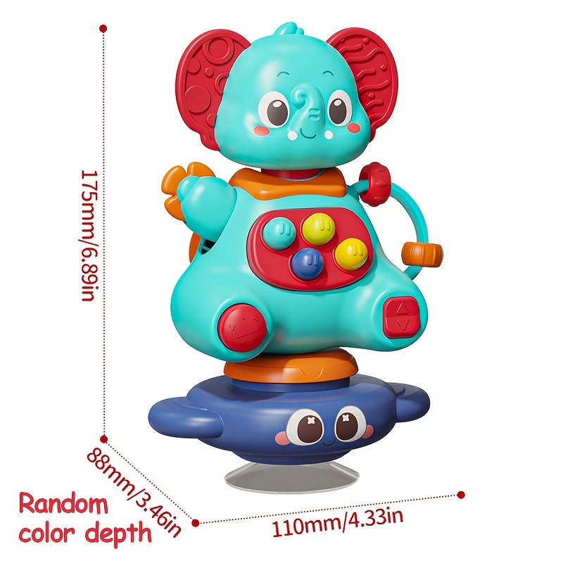 Multi-functional Elephant Suction Cup Toy with Whistle Function