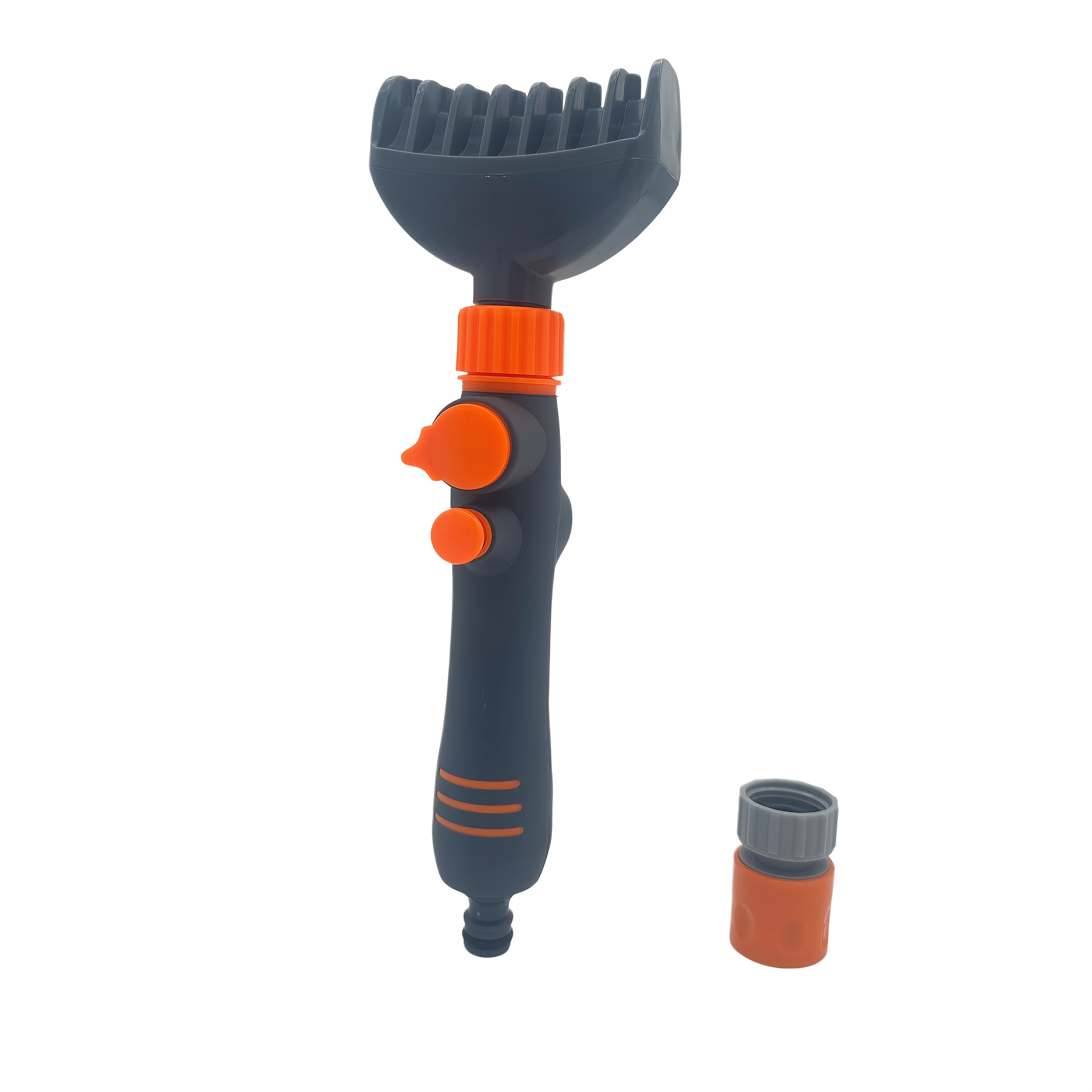 Brosse de nettoyage pour filtre de piscine avec noyau en papier, arroseur de jardin, buse de nettoyage réglable avec contrôle de la pression de l'eau et un interrupteur fixe ; la pression de l'eau est réglable par molette