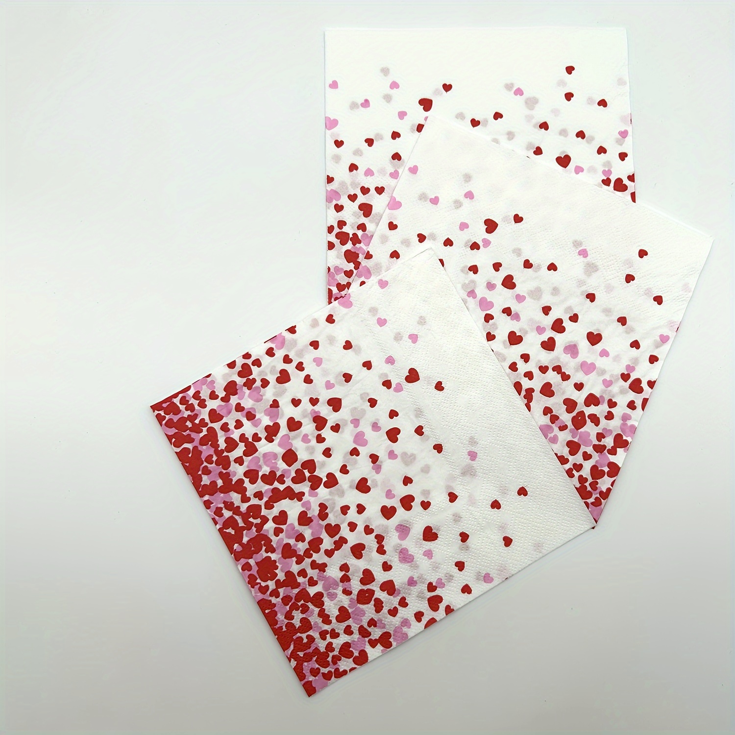 E-shop 1 Packung/20 Blatt, Rote kleine Herz-Druck Papier Servietten, Quadratische Servietten 13*13 Zoll, Pinke kleine Herz Einweg Servietten,