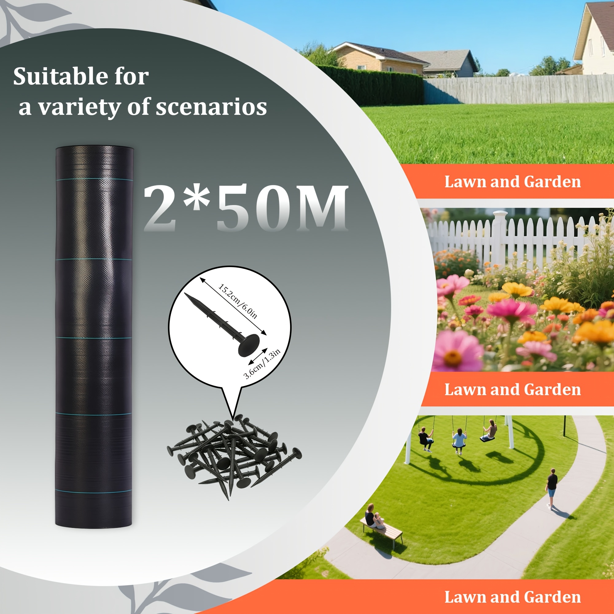 Vrtna tkanina za zatiranje plevela - 120G/M² trpežna HDPP tkanina, zračna in vodoodporna mulč folija za zaščito rastlin, odporna na UV žar
