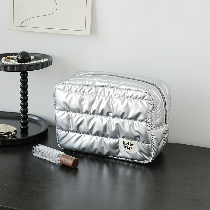 TEMU Bolsa de almacenamiento portátil de gran capacidad para cosméticos y cuidado de la piel, bolsa de maquillaje tipo , bolsa de de de estética