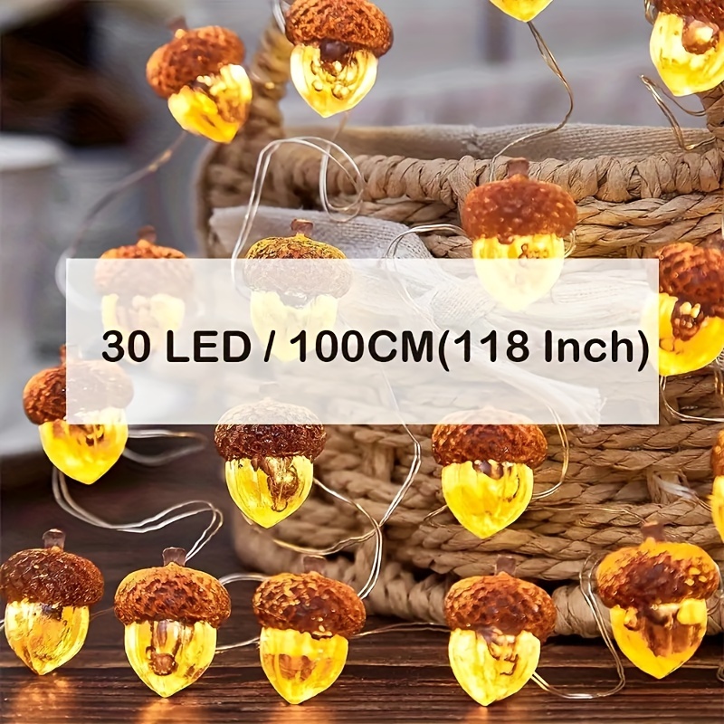 Thanksgiving Decorations Lights String, String Lights Battery Operated, Fall Lights For Home Autumn Garland Bedroom Christmas Tree Halloween Party Decor