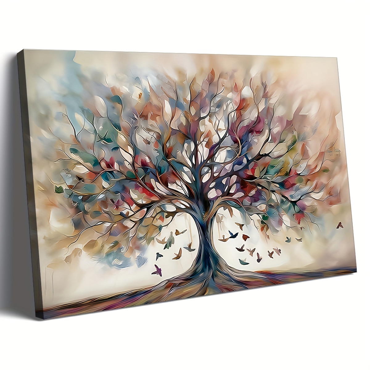 TEMU Extra Large Tree Of Life Canvas Print - Abstract Painting - Art Contemporary Style - Geometric Pattern - Kitchen Bathroom Living Room Bedroom Decor