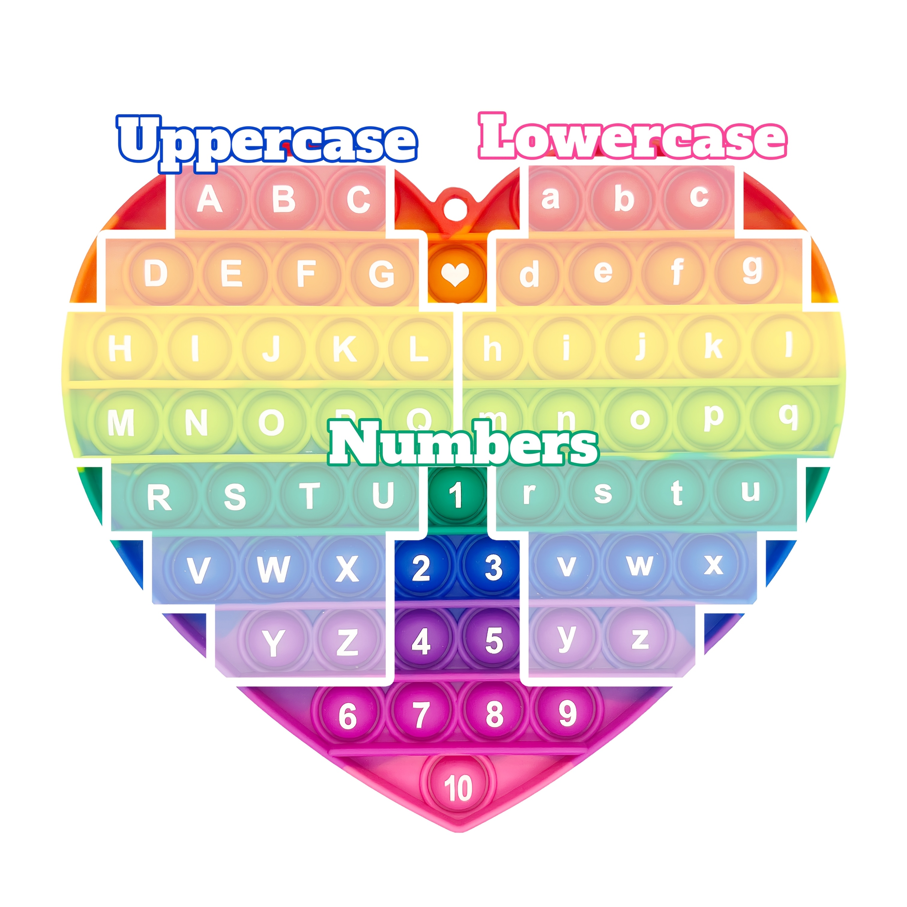 Alphabet Numbers Learning Board Game with Silicone Heart-Shaped Design