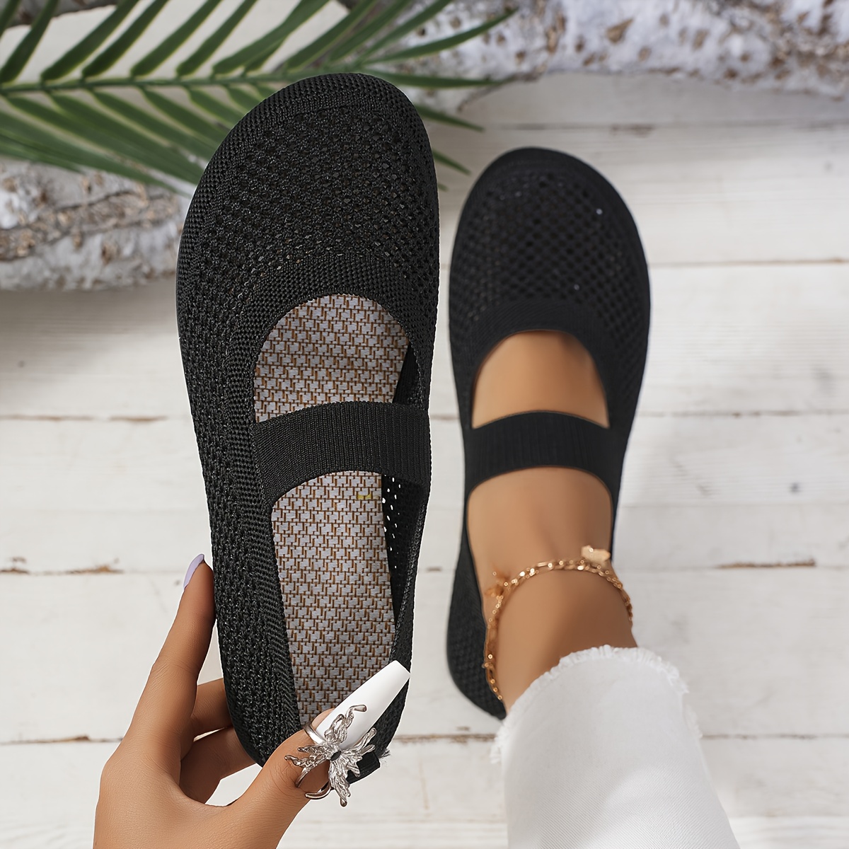 Image of Spring/summer Breathable Fly-weave Slip-on Shoes, Elastic Stretch Lightweight Casual Shoes For Commuting And Shopping, Women Shoes, Sneakers