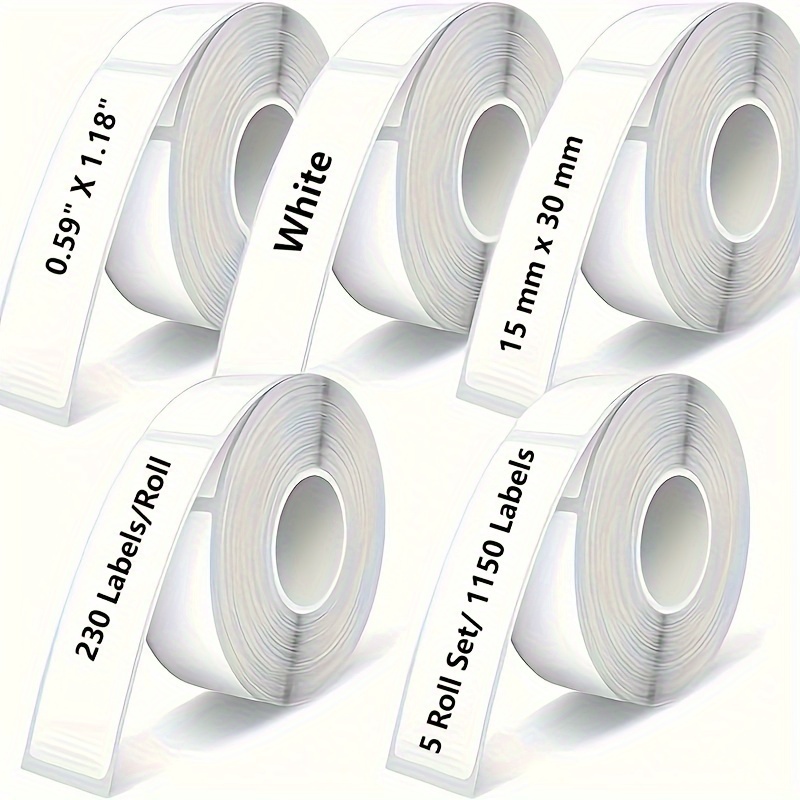 

1150 Labels, 15mm X 30mm, - Adhesive , Compatible P12, P15, D30 Portable Printers, 230 Rolls/box, , Labels