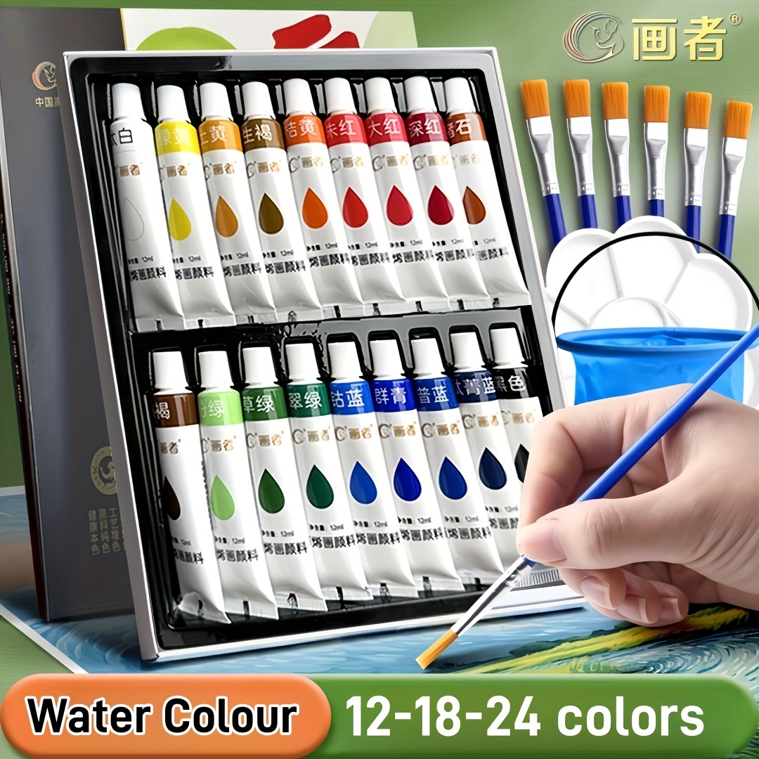 

Watercolor Set For Beginners - 12/18/24 , 5ml , For & Adults, -to-school