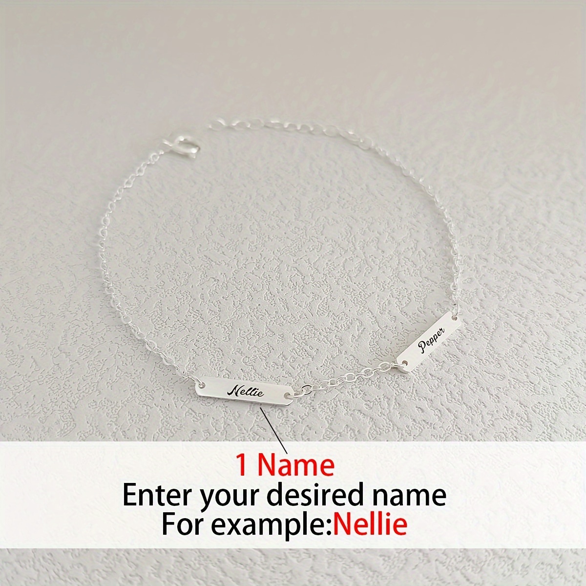 Custom Personalized 1-3 English Name Pendant Bracelet — 18K Gold-Plated