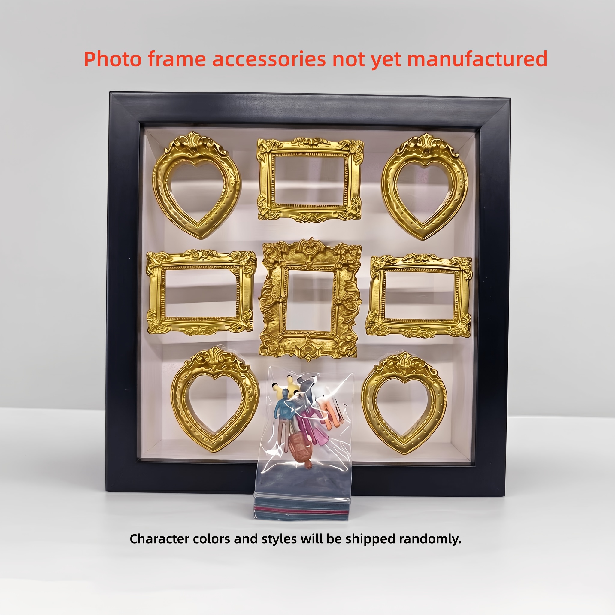 TEMU A Diy Silhouette Box 3d Photo Frame Kit, Consisting Of 1 6-inch Outer Frame, 8 Mini Photo Frames, And 8 Mini Figurines. This Set Allows You To