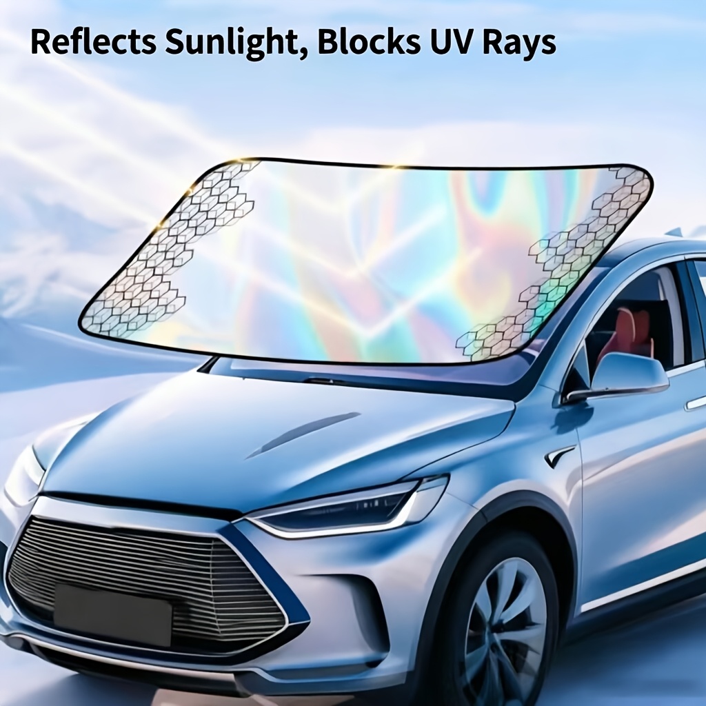 TEMU [Version Améliorée 2026] Pare-soleil de Pare-brise de Voiture, Protection UV | Protection Solaire, de Bord Étendu pour Empêcher les Fuites de