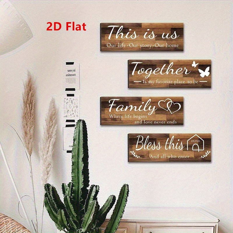 2d flat set of   wall signs featuring phrases   is us     this     decorating your living room or bedroom   tape and measures 30cm x 10  7  3 9in