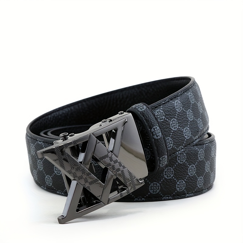 E-shop Neuer Business Casual Herren Gürtel, Premium Mode Herren Hosen Gürtel, Kreativer Buchstaben Element Automatik Schnalle Gürtel