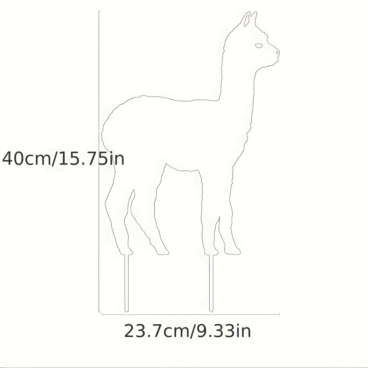 E-shop 1 Stück Rustikaler Metall-Lama-Gartenstab – Wetterfeste Alpaka-Deko für draußen mit robustem Erdspieß, Bauernhof-Tierstatue für Gartens &