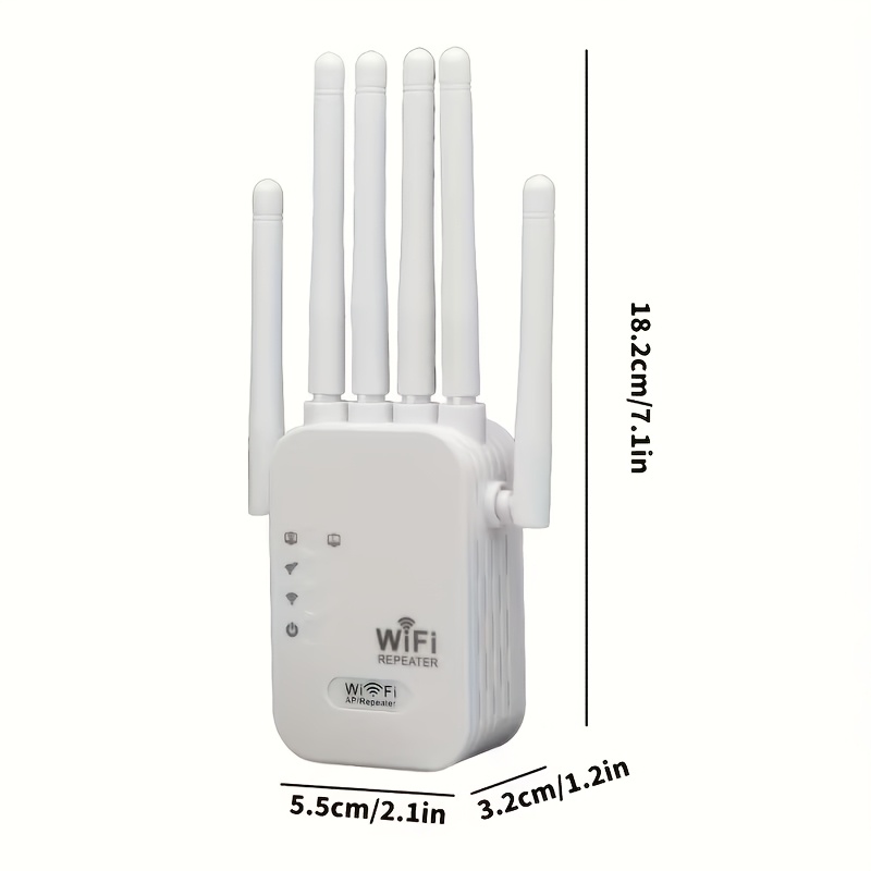 1200mbps wifi 6 booster and mesh network extender dual band 2 4ghz 5ghz 6 antenna high speed wi control for easy setup coverage compatible with smart tvs gaming consoles smartphones white 7
