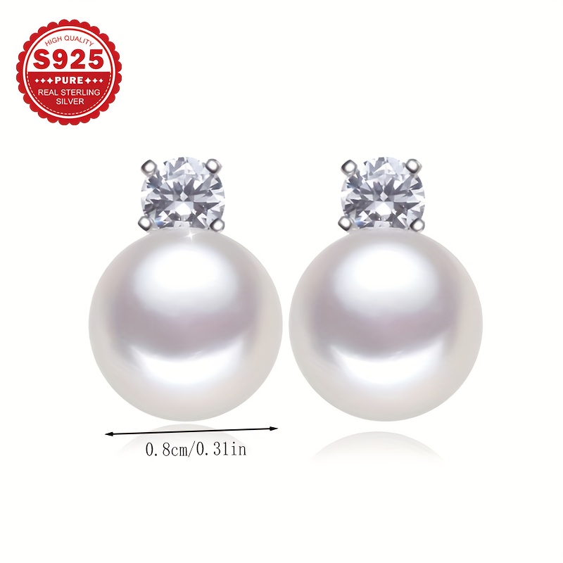 Women's 925 Silver Shell Bead Earrings, Vintage Style