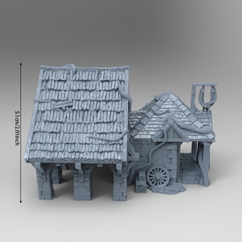 High-Detail Vintage Rustic Farmhouse Cottage Terrain Scene Model
