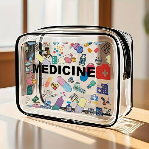 transparent casual tote bag for men and women used as makeup bag toiletry bag storage bag etc convenient to carry toiletry bag travel airport luggage accessory with zipper closure and carry handle