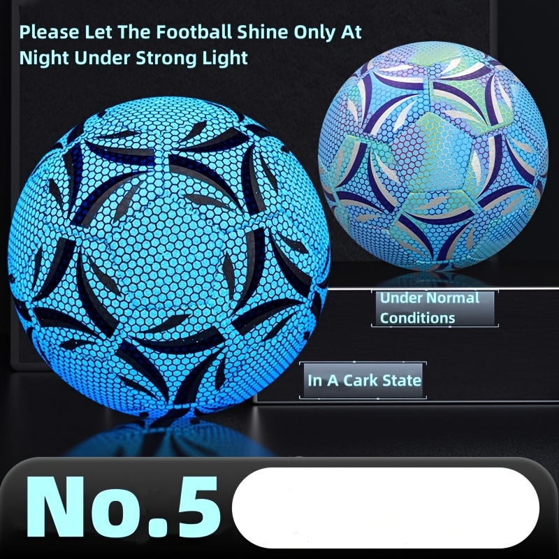 E-shop Sommer Funkelnder Leuchtender Fußball Professionelle Spielgröße 4/5 Premium PU Ball Geeignet für Nachtpartys und Strandpartys Perfektes