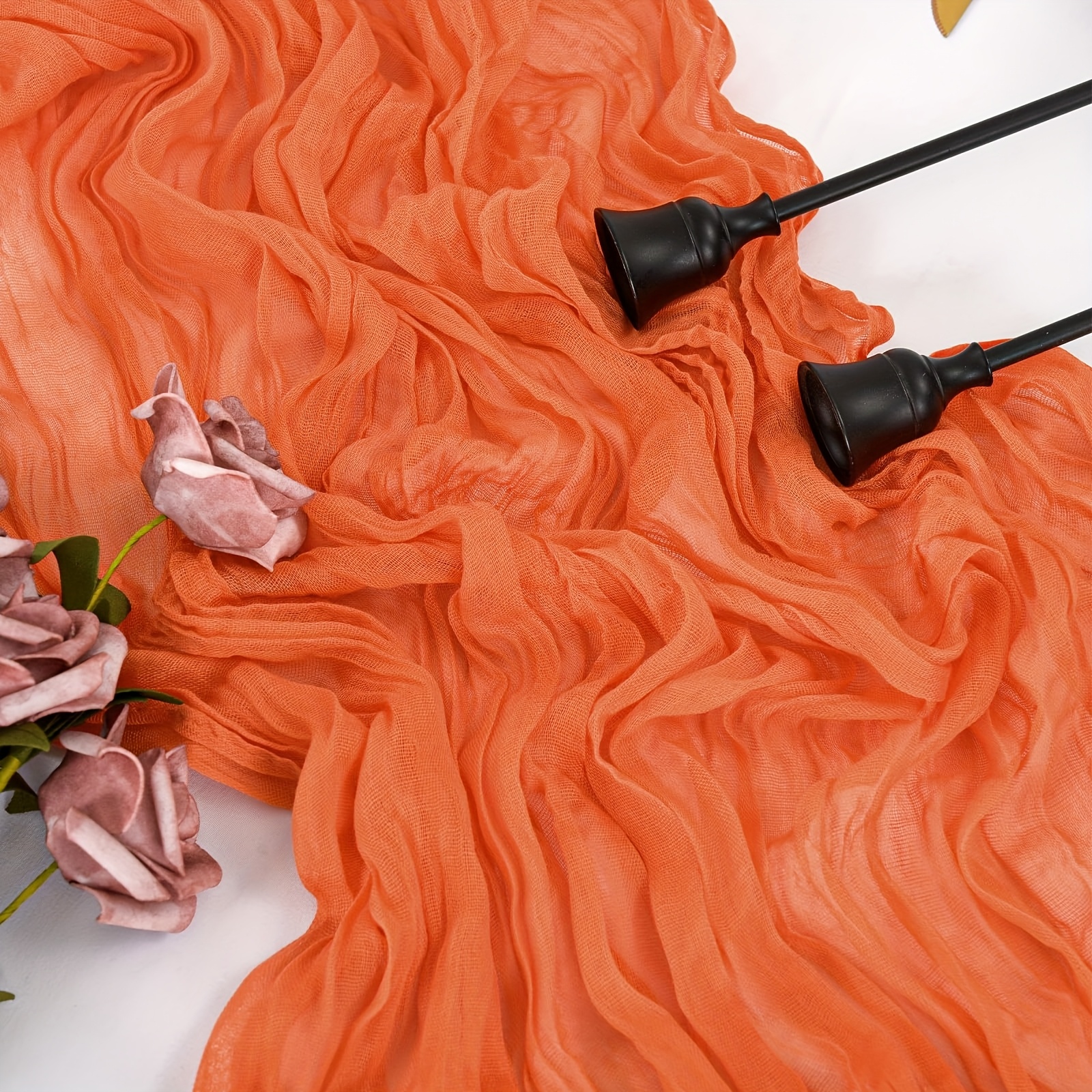 TEMU Orange Osterkäsetisch in Bohemian Country Style, mit einer Größe von 118 Zoll (ungefähr 300 cm), geeignet für Hochzeiten, Partys, Baby-Duschen,