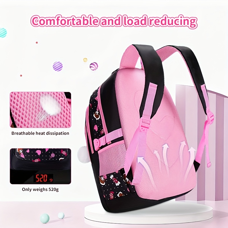 Kawaii Ribbon Backpack with Fur Ball 15.6\