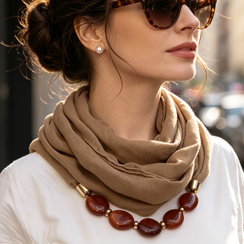 TEMU Sciarpa da donna antifreddo in stile e americano, scaldacollo in filato Bali, sciarpa da decorativa vintage, accessorio versatile per , perfetta