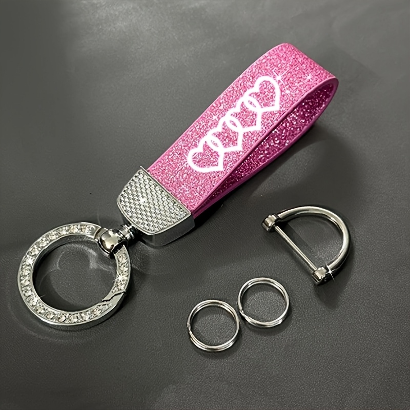 1 Pu Leather Heart Keychain, Shiny And Bright, With A Of Colors From To Decorate Your Keys With A Fashionable Style.