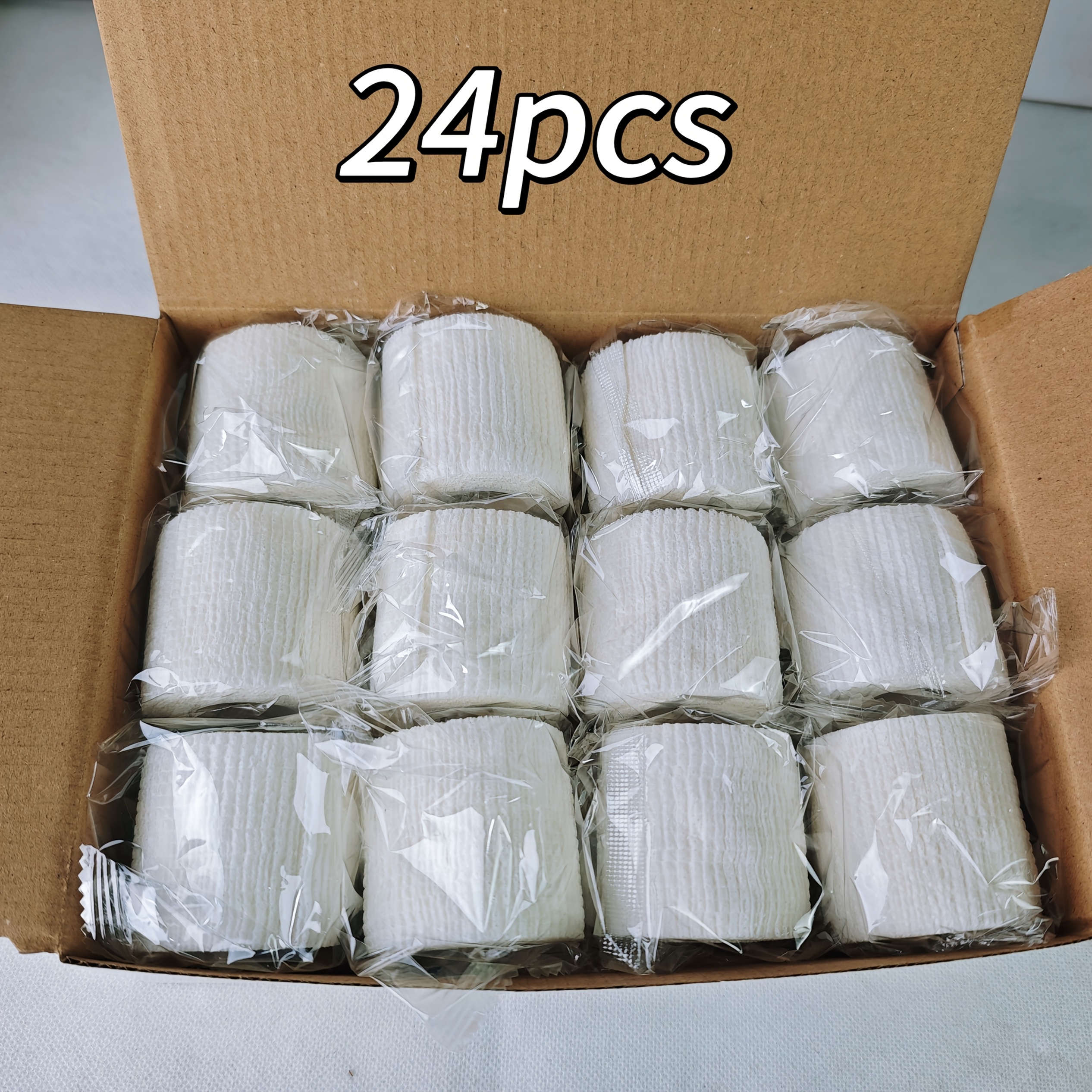 Image of A Box Of 24 Rolls Of Self-adhesive , Large Size 5cm/1.94 Inches, Suitable For Knees Wrists, Calf Support, Daily , Horse , Cow