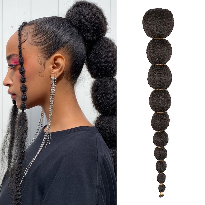 1 pack bubble ponytail hair extensions s natural textured synthetic   human like   to install secure hold versatile for everyday special occasions stylish updo accessory   buns secure installation hair accessories details 0