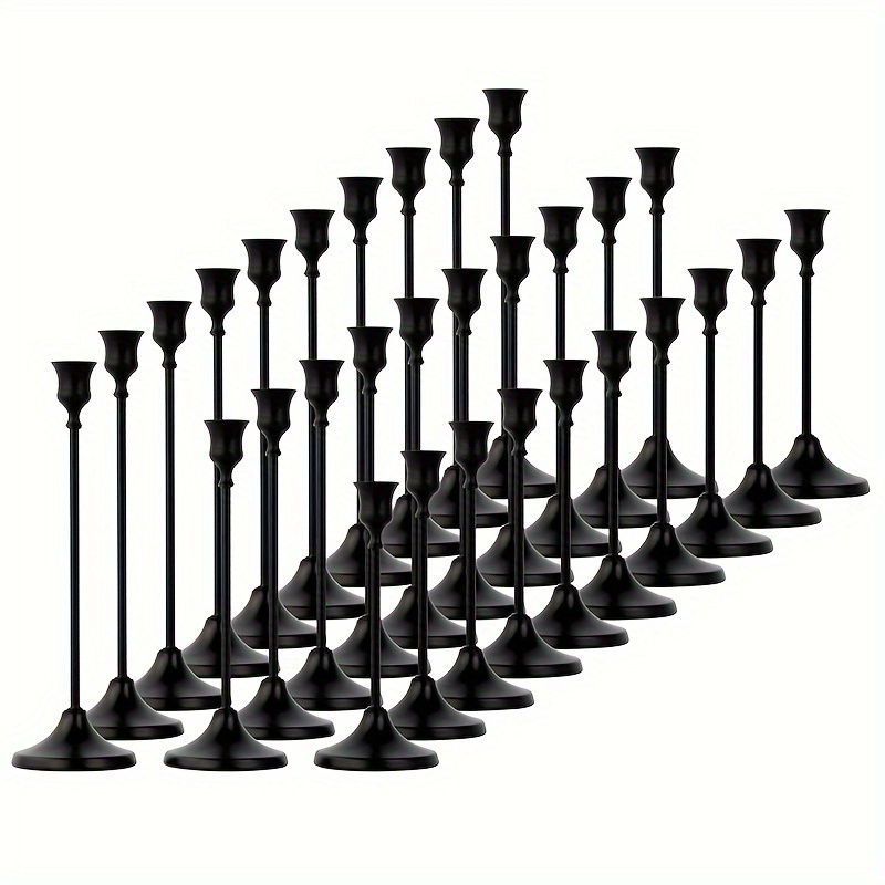 

30pcs Taper Candlestick Holders, Metal Candle Stick Holder, Romantic European Home Candlelight Dinner Wedding Decor, Room Decor, Home Decor