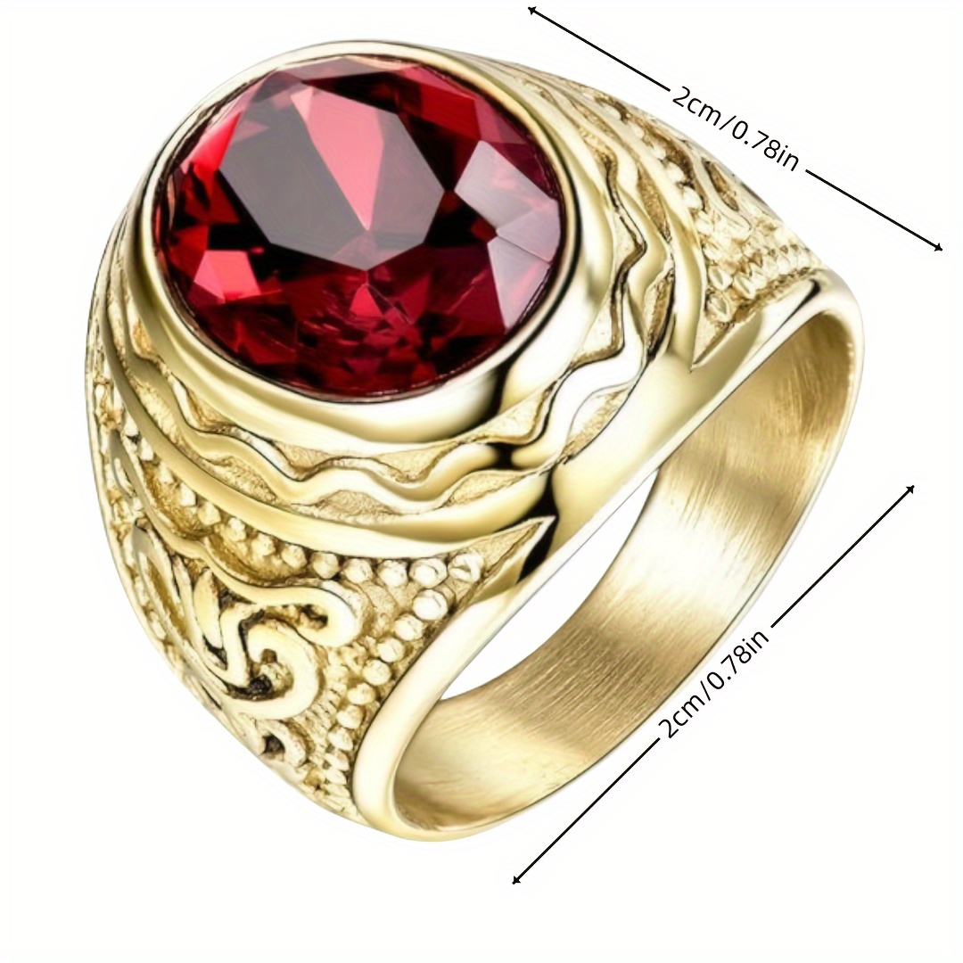 Carved Pattern Golden Wedding Ring Unisex