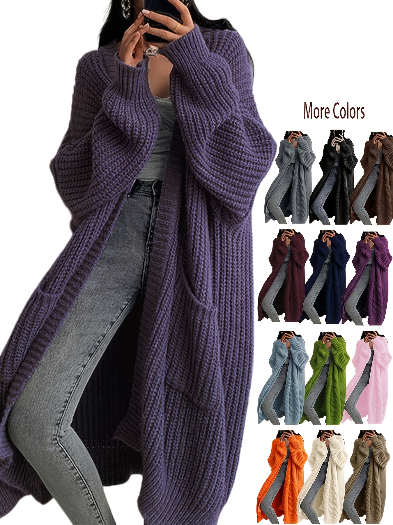Y2K Long Cardigan Sweater with Long Sleeves