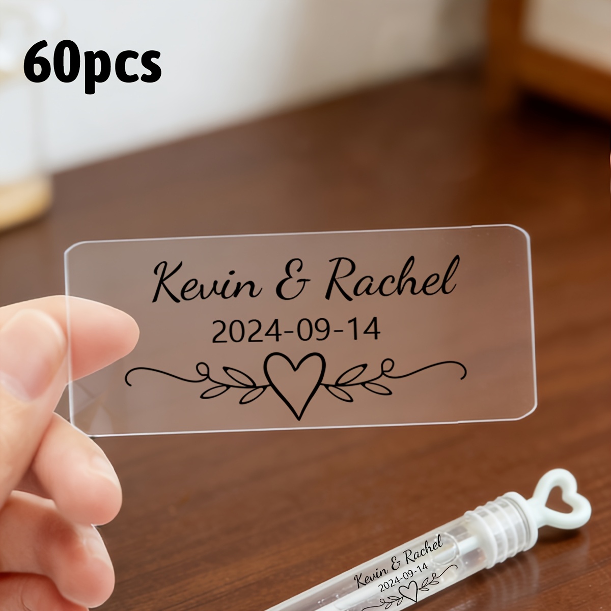 Image of Custom Bubble Wand Labels, Personalized Name Tag Labels For Wedding Birthday Anniversary Celebration, Custom Bubble Stickers, Party Favor Decoration, Customizable Text Bubble Bottle Stickers Gift