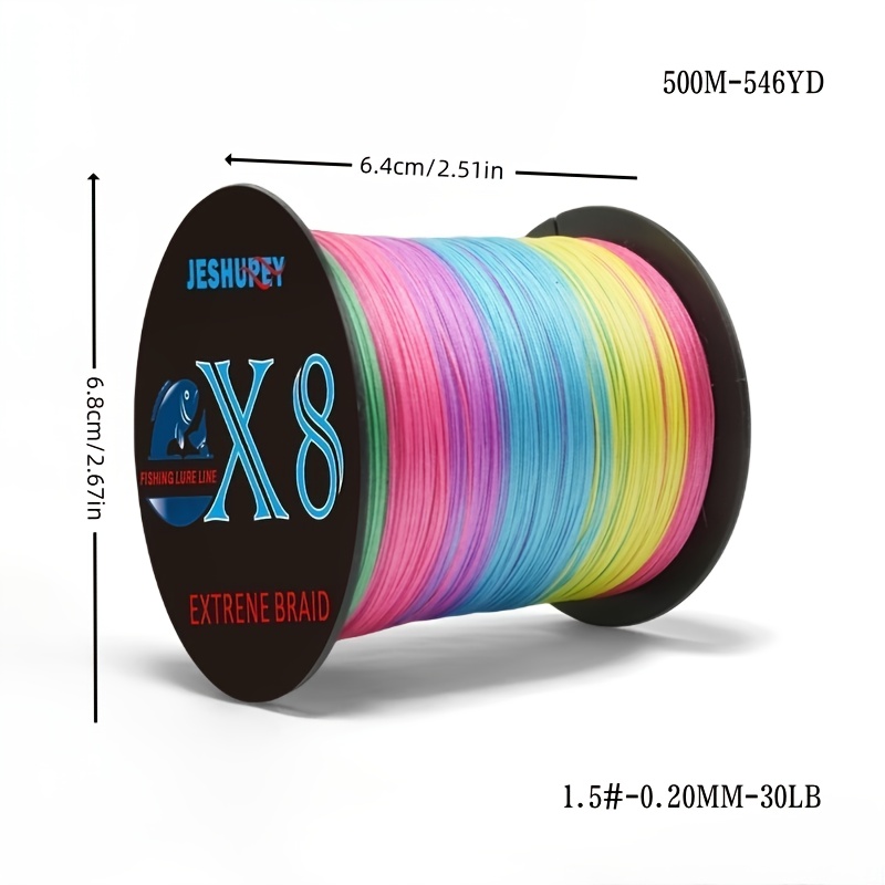 Image of 500m/546yd Super Strong Fishing Line, 8-strand Pe Braided Line With Abrasion Resistance, Suitable For Saltwater And Freshwater Fishing, In 13lb/15lb/20lb/22lb/30lb/33lb/48lb/55lb/88lb Options