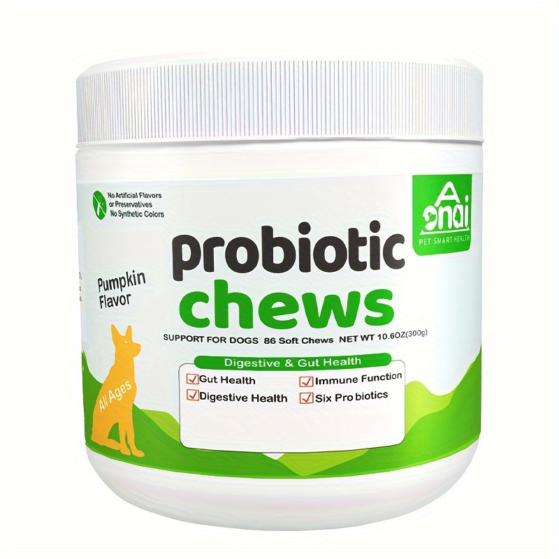 

Aonai Probiotics Chews For Dogs, Improve Itchy Skin Itchy Ears, , Yeast Balance, Allergies, , Dog Probiotics And Digestive Enzymes With Prebiotics, Reduce Diarrhea 300g (0.66 Pounds)