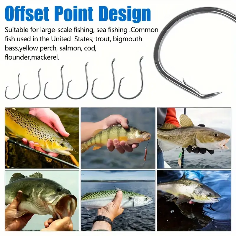 160pcs stainless steel circle hook set 2 offset - Temu 160pcs stainless steel circle hook set 2 offset - Temu