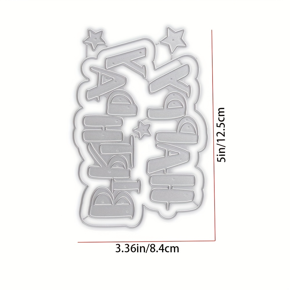 TEMU 1pc With "happy Birthday" Making Metal Cutting Die - Birthday , Diy Greeting Cards And Templates, Unique And Artistic Designs, Birthday Greeting