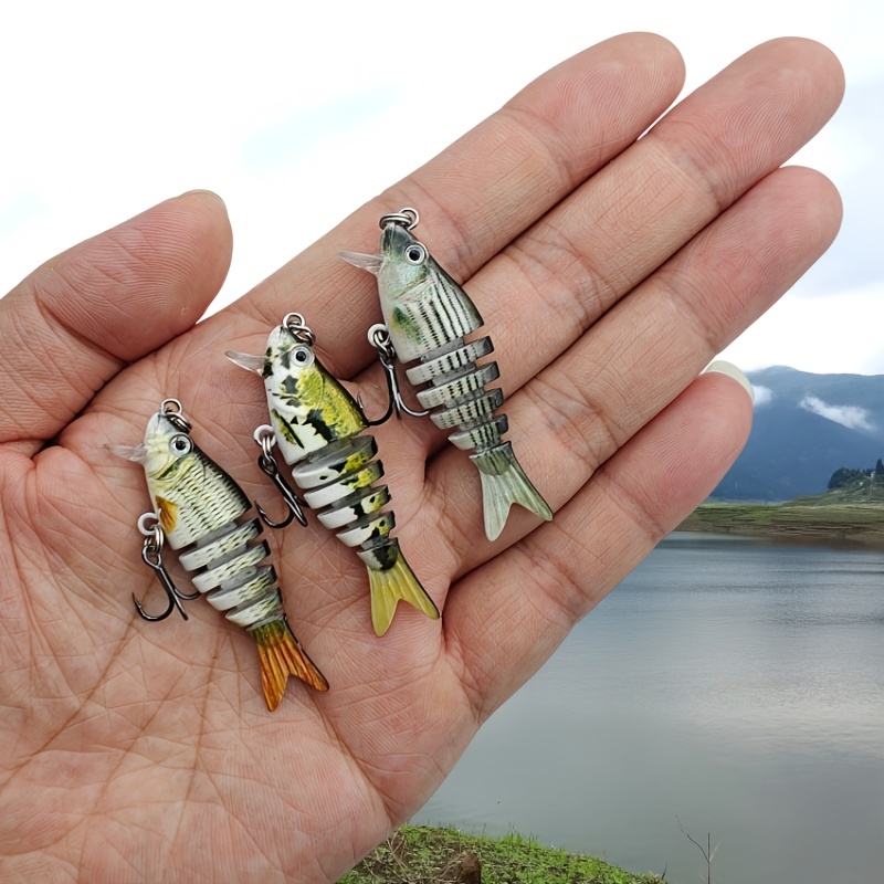 TEMU Mini Leurre Swimbait Multi-, Micro Leurre Souple, Micro Leurre Réaliste Peint pour la Pêche en , Ciblant le Poisson Mandarin, le Chevesne et l',