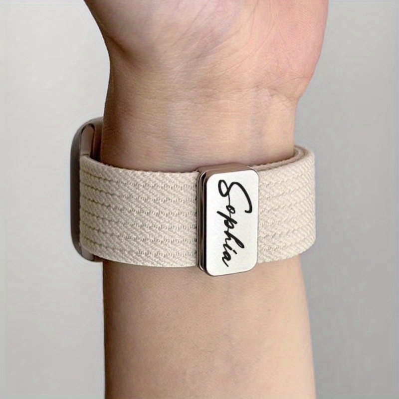 TEMU [customizable] Personalized Name Edition 2025 Fashion Watch Band — Easy-to-wear Woven Magnetic Loop Strap. Compatible With Ultra, S11, S10, And