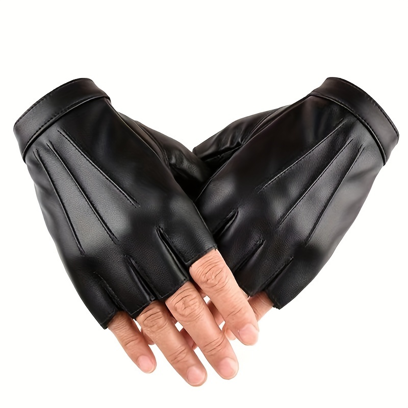 TEMU Men's Half-finger Gloves For Driving And Casual Wear