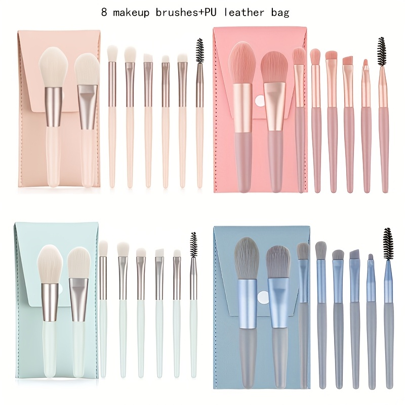 

8 Mini Makeup Brush Sets, Portable Beginner Beauty Tool Sets, , Foundation Make-up, Powder, Powder Blusher, , Eyebrows, Concealer Brushes, Gift Sets With Bags, Valentine's Day, Wedding Gifts