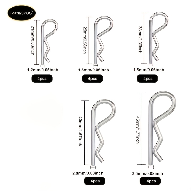 TEMU 20pcs Nail Set, Nail Clips, , Spring Fasteners, Suitable For Trailer Locking, For Trailers, Clamps, Lawn Mowers, Trucks, A Preferred Product For