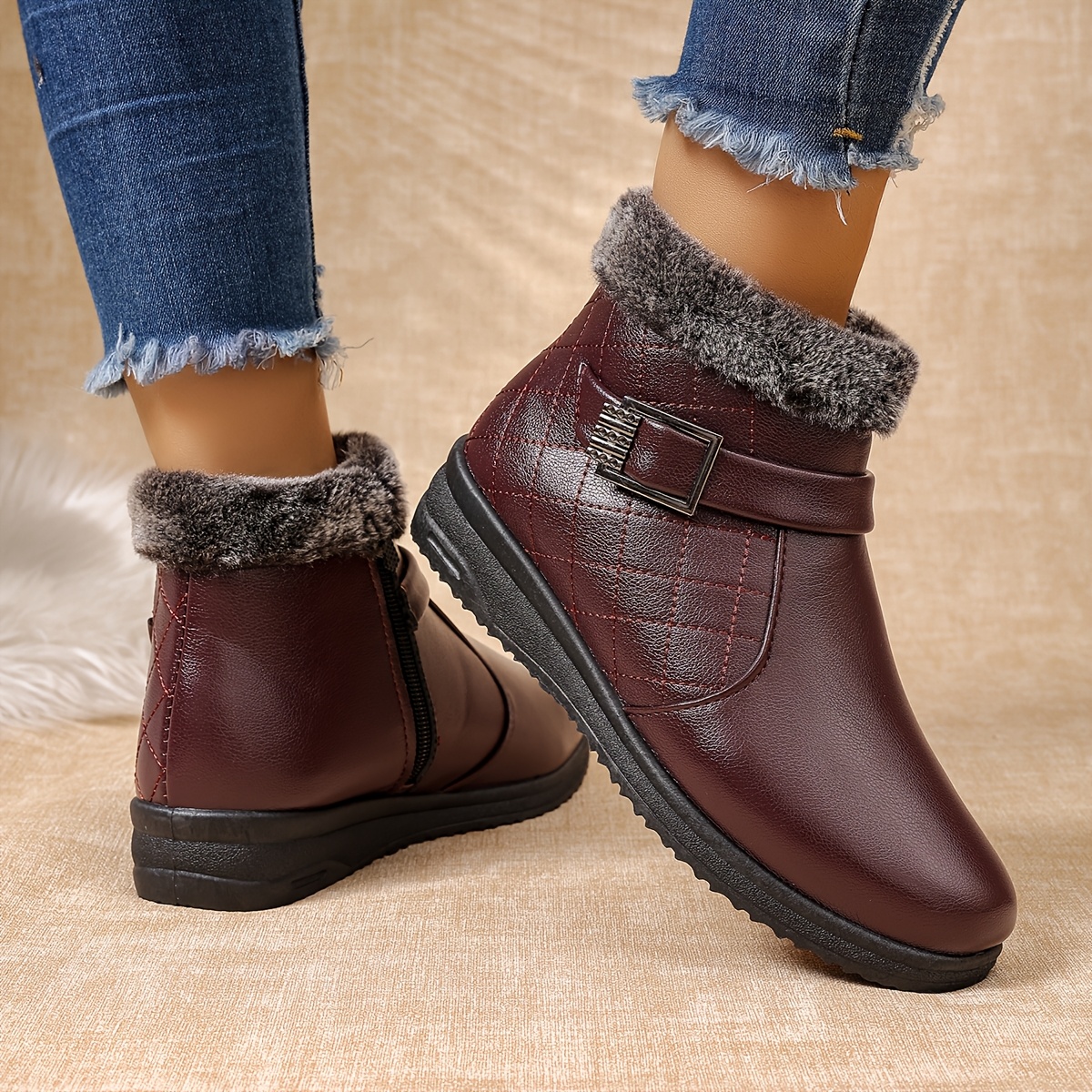 Ultra-Warm Winter Boots with Thick Sole for Outdoor Hiking