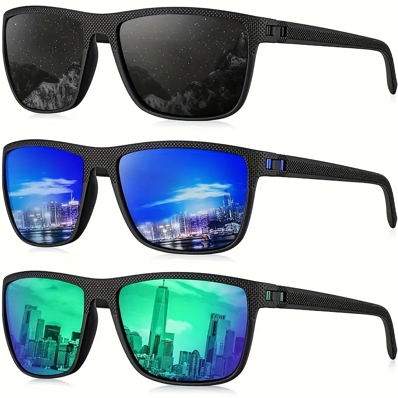 

3 Pcs Polarized Sports Glasses, Durable Pc Frame, Mirrored Tac Lenses, Perfect For Hiking And Outdoor Activities, Ideal Gift For Men And Women