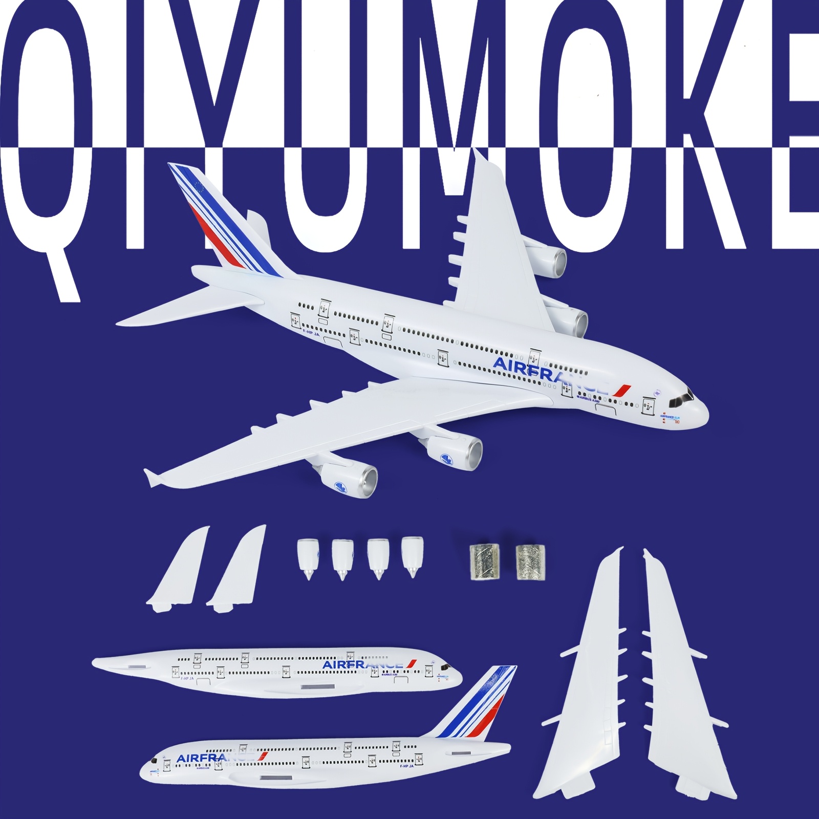 Image of 1:280 Scale A-380 "" Quick-build Model, Featuring An Iconic Red, Tail , Civil Aviation Collectible & Authentic Travel Souvenir, Gift For All Festivals