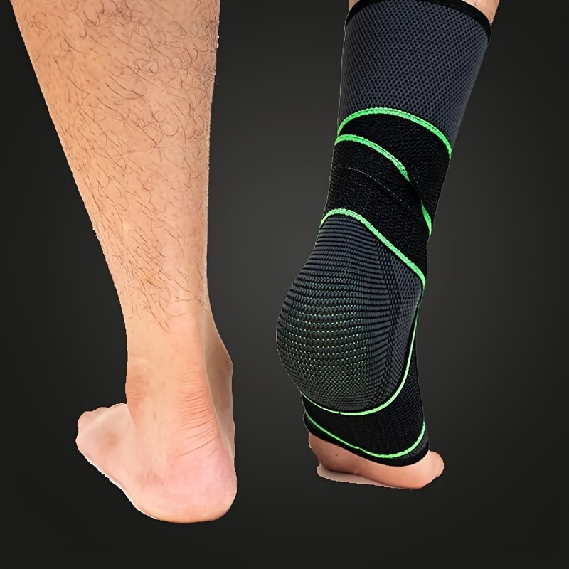 1pc Unisex Adjustable Ankle Compression Bandage - Elastic Support Brace for Daily Warmth, Gym & Sports - Hand Washable, Hook-and-Loop Closure, Nylon Material